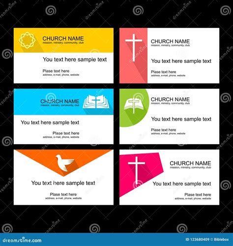 A Set of Business Cards of the Church, a Ministry or Mission, a Club or ...