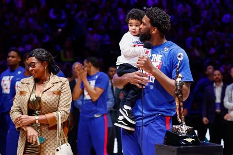 Joel Embiid accepts MVP trophy in front of Sixers fans at the Wells ...