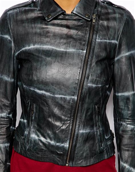 Lyst - Muubaa Safi Tie Dye Leather Jacket in Black
