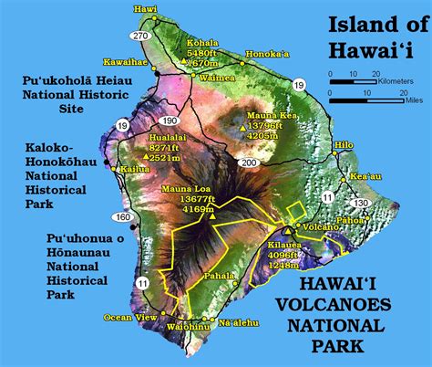 Hawaii Volcanoes Maps | NPMaps.com - just free maps, period.