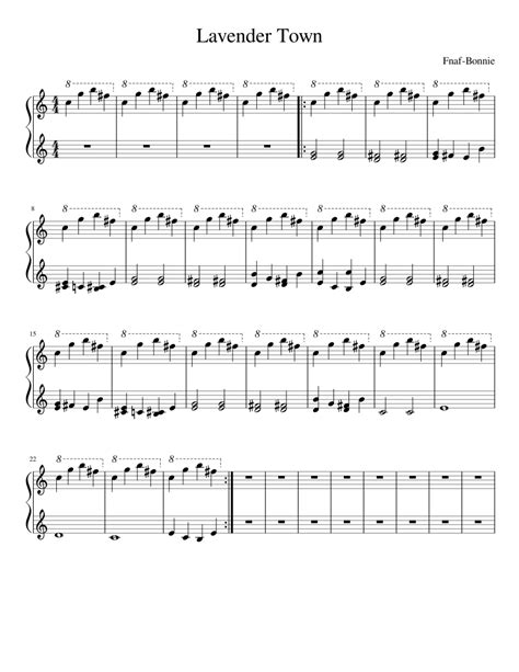 Lavender Town sheet music for Piano download free in PDF or MIDI