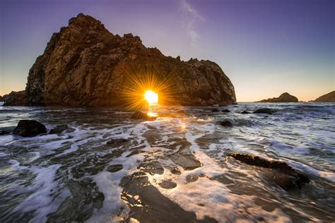 Wallpaper : sunlight, landscape, sunset, sea, bay, rock, nature, shore, beach, sunrise, coast ...