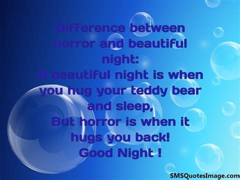 Horror and beautiful night - Good Night - SMS Quotes Image