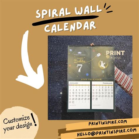 CUSTOM SPIRAL WALL CALENDAR, Hobbies & Toys, Stationery & Craft, Stationery & School Supplies on ...