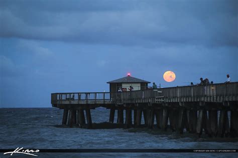 Full Moon Rise Pompano Beach Pier