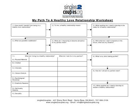 Building Healthy Relationships Worksheets — excelguider.com in 2024 ...