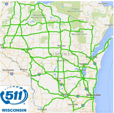 Wisconsin Winter Road Conditions Map - Vector U S Map