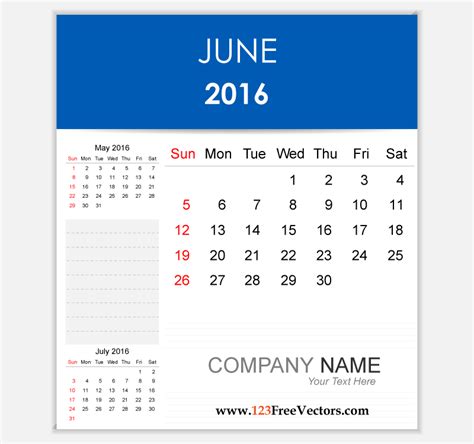 Editable Calendar June 2016 by 123freevectors on DeviantArt