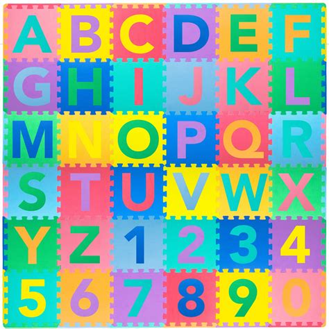 ProSource Puzzle Alphabet and Numbers Foam PlayMat for Kids - 36 tiles ...