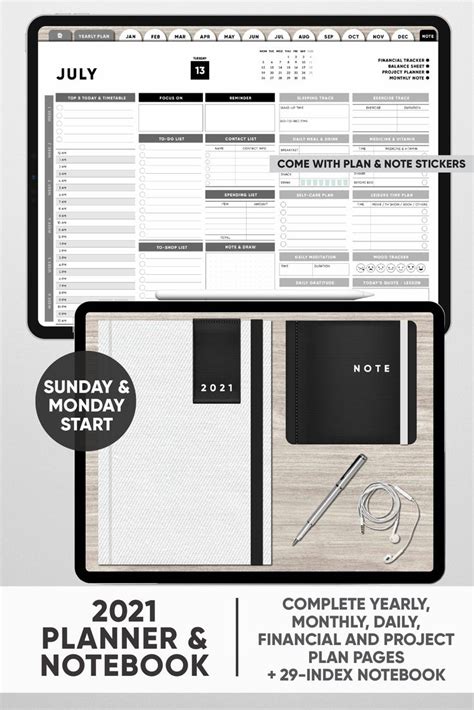 2021 Planner & Notebook (DIGITAL) | Planner, Notebook planner, Digital ...