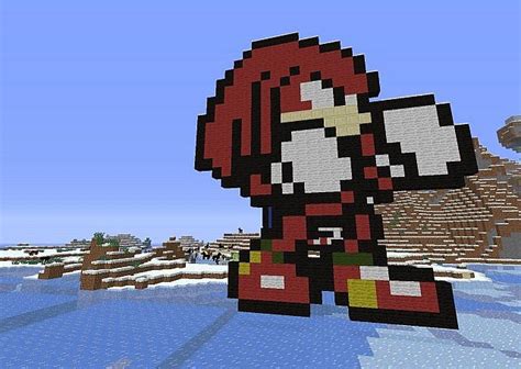 Knuckles pixel art Minecraft Map