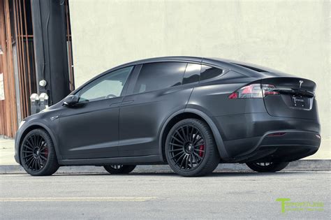 Satin Black Tesla Model X with Matte Black MX118 22 inch Forged Tesla - T Sportline - Tesla ...