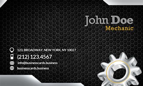 10010-mechanic-business-card-front - Business Cards Templates : Business Cards Templates