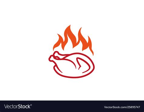 Creative hot chicken fire logo design symbol Vector Image