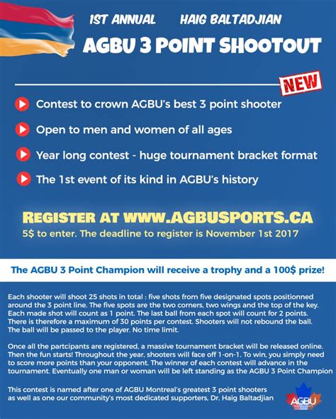 Flyer – 3 Point Contest – AGBU MTL SPORTS