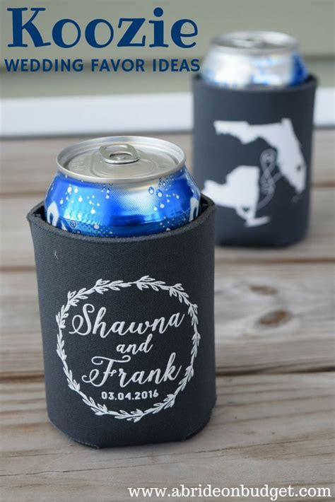 Koozie Wedding Favor Ideas | Koozie wedding favors, Wedding can koozie ...