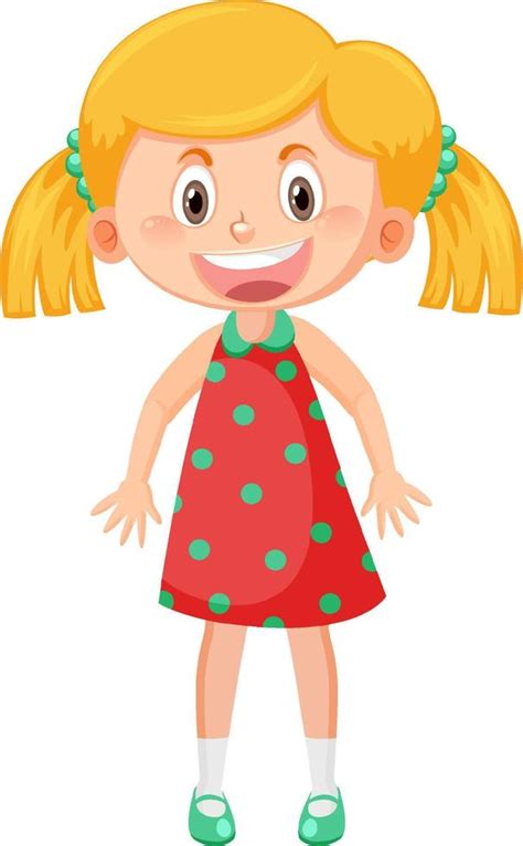 Happy girl cartoon character 9203448 Vector Art at Vecteezy