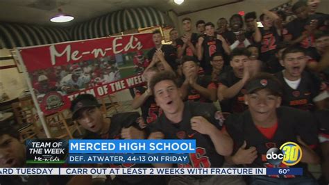 Me-N-Ed's Team of the Week - Merced High School Merced defeated Atwater in Santa Fe Bowl on ...