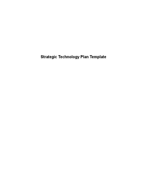 Strategic Technology Plan Template | PDF | Customer Relationship ...