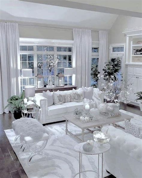 The most beautiful white living room | Romantic living room, Living ...