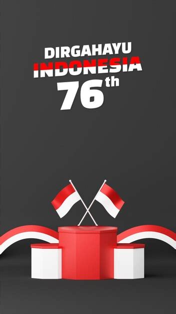 Premium PSD | Indonesia independence day empty podium promo display portrait background. 17 ...