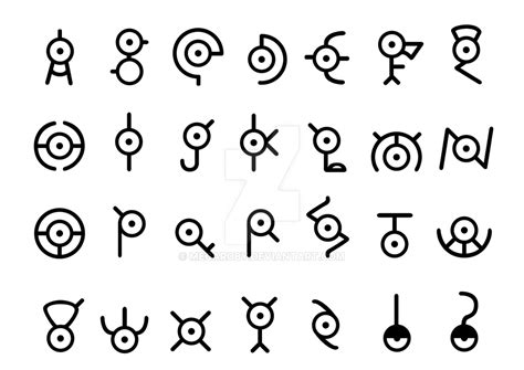 Unown alphabet - Pokemon by MegaRoby on DeviantArt