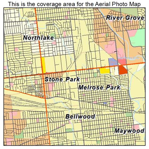 Aerial Photography Map of Melrose Park, IL Illinois