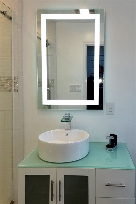 Front-Lighted LED Bathroom Vanity Mirror: 24" x 36" - Rectangular – Mirrors & Marble