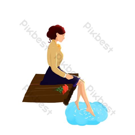 drawing cartoon character seaside girl | PNG Images PSD Free Download - Pikbest