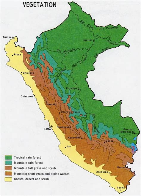 Physical Map of Peru