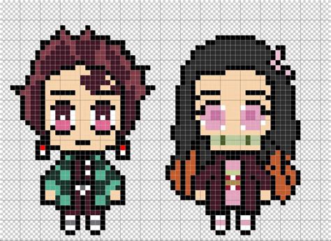 Tanjiro & Nezuko Hama Beads - DIY Craft