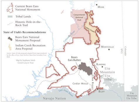 Map of Utah's Suggested Changes to Bears Ears National Monument | Grand ...