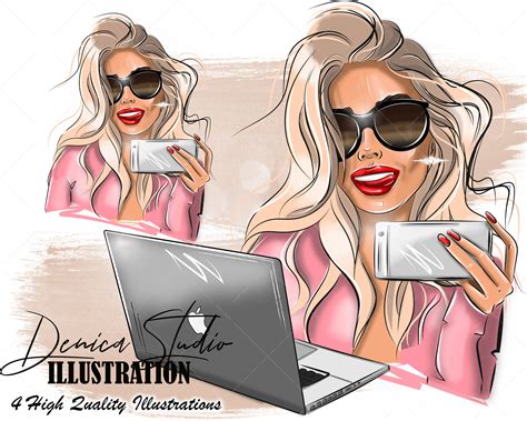 Social Media Girl Clipart Set Influencer Clipart Fashion Girl - Etsy ...