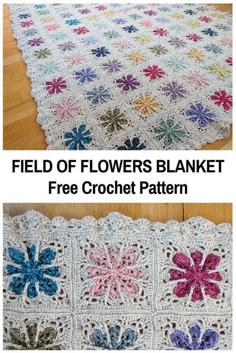 This Crochet Flower Square Blanket Is So Beautiful! - Knit And Crochet Daily Crochet Flower ...