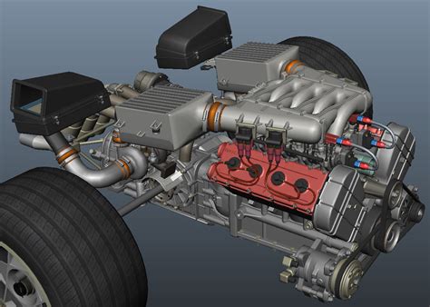 Andrea Sanna - Ferrari F40 engine bay and mechanical parts