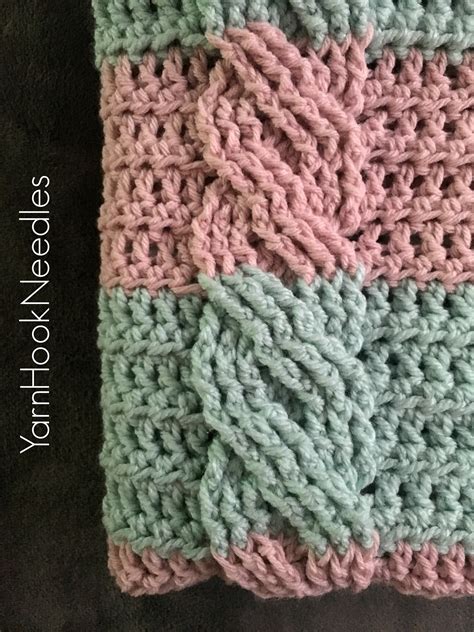 Crochet Cable Blanket with FREE Pattern! - YarnHookNeedles - YarnHookNeedles