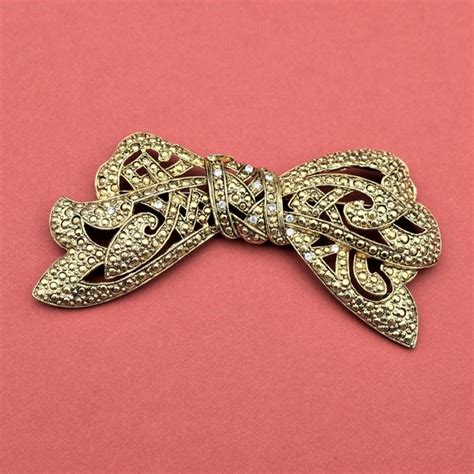 Marcasite Bow Brooch - Etsy