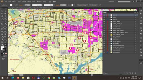 Los Angeles North Part area California US Vector Map exact detailed All ...