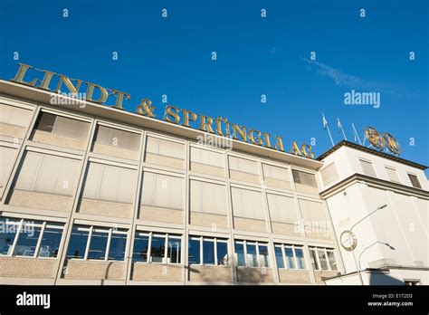 Factory building of the Swiss chocolate factory of Lindt & Spruengli in ...