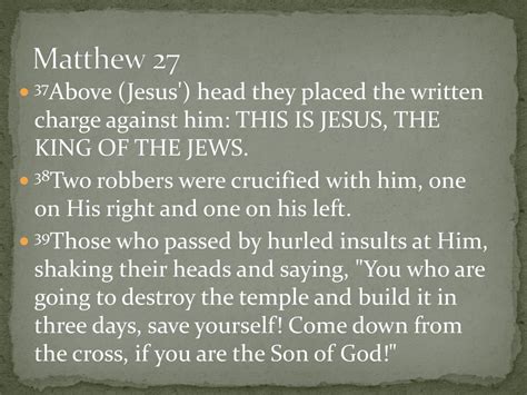 Matthew 27 37Above (Jesus') head they placed the written charge against ...