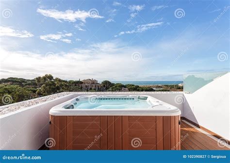 Jacuzzi Suite for Relaxation on Roof. with Sea Views. Stock Image - Image of landscape ...