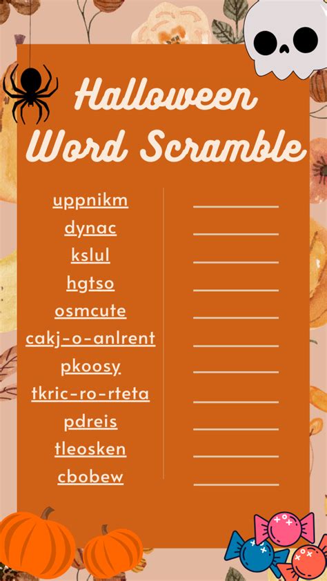 Halloween Word Scramble – Sword & Shield