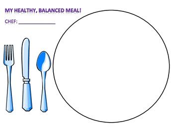 My Healthy Balanced Meal - plate template by Stacey Kotsa | TpT