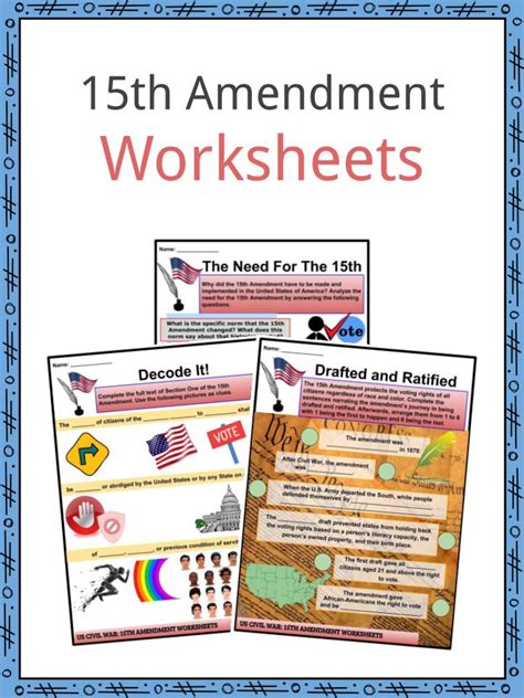 15th Amendment Facts, Worksheets, Background and Sections For Kids