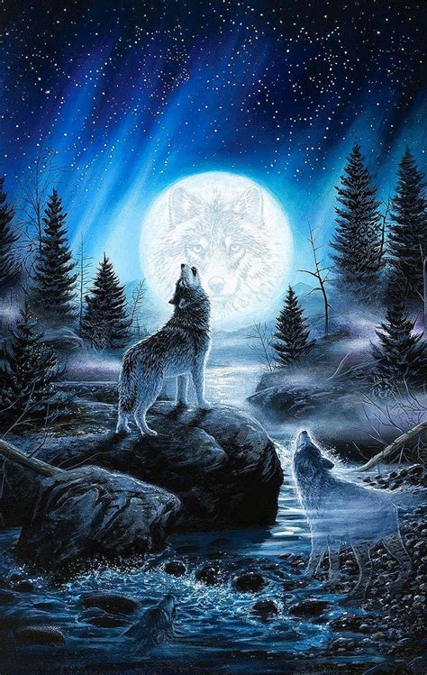 Download Howling at the full Wolf Moon Wallpaper | Wallpapers.com