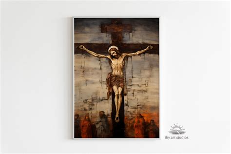 Crucifixion of Jesus Painting Early Christian Art Style - Etsy