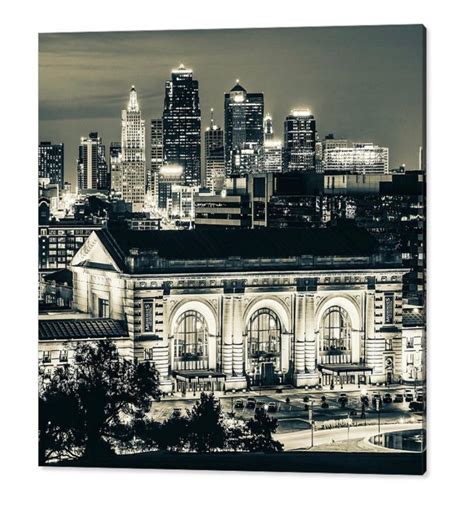 Kansas City Skyline, KC Skyline Art, Sepia Decor, Cityscape Photography ...