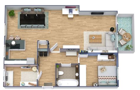 Functional 2 Bedroom Apartment Floor Plan