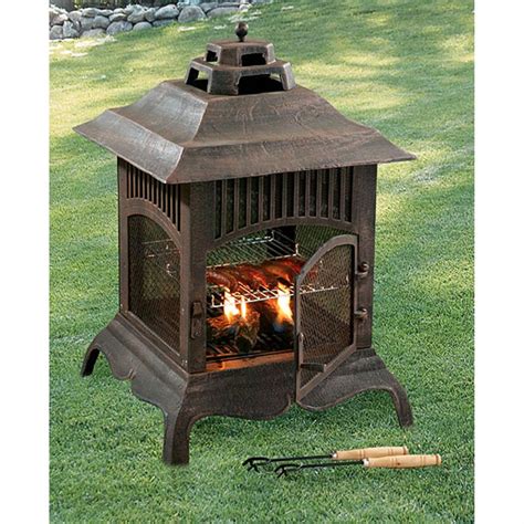 Pagoda Cast Iron Chiminea - 80637, Fire Pits & Patio Heaters at Sportsman's Guide