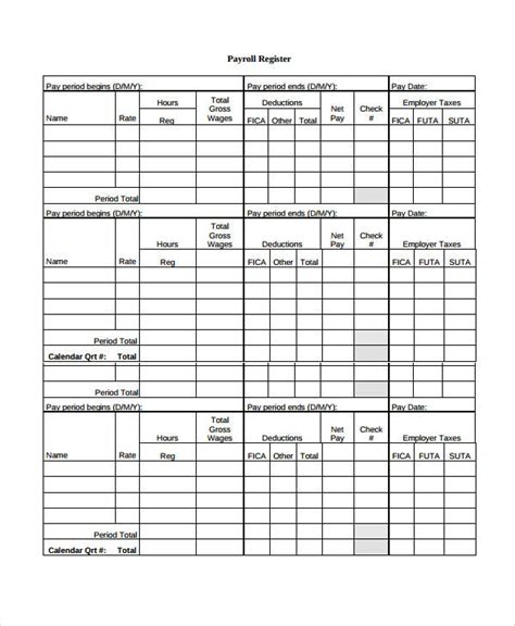 Blank Payroll Template